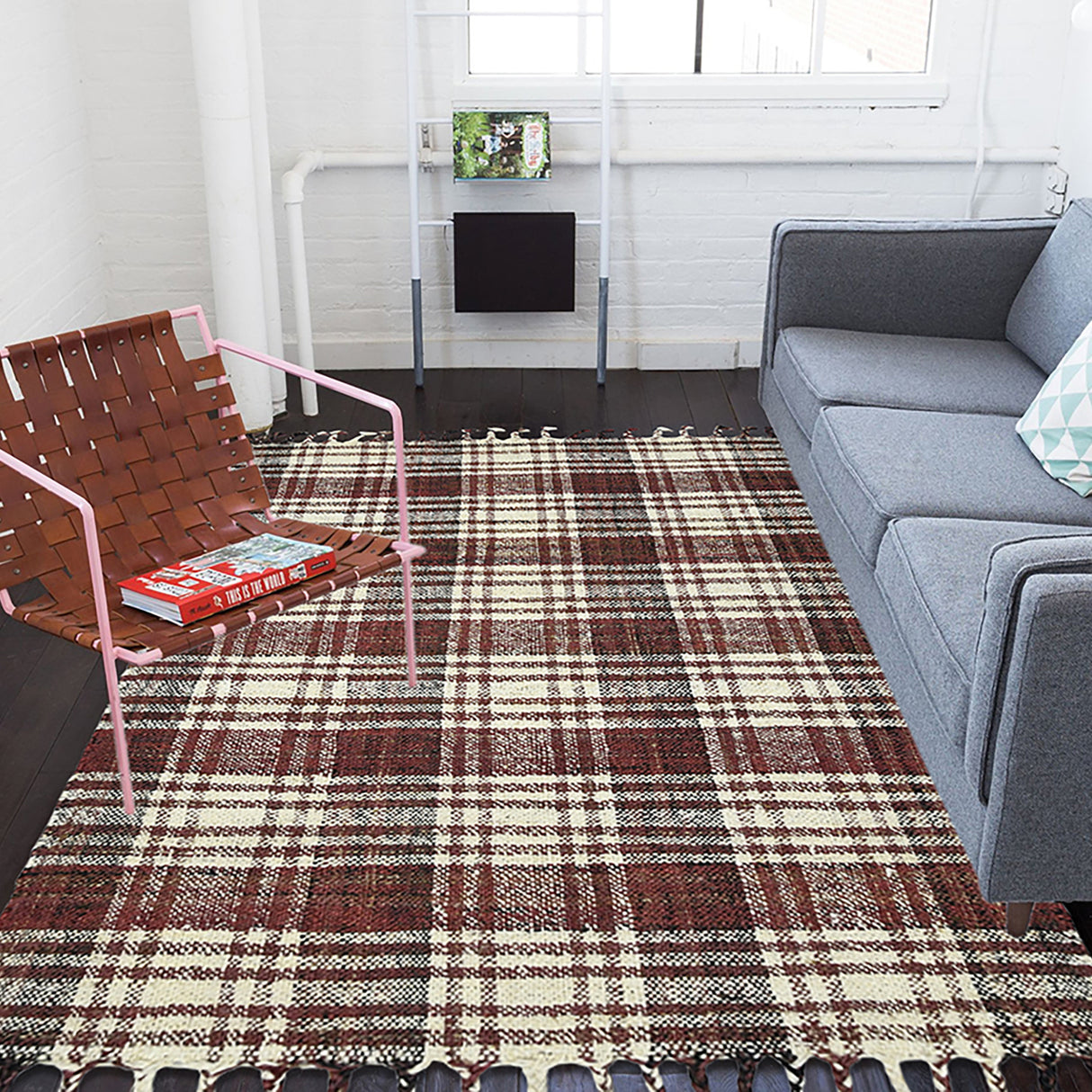 Amer Rugs HMP-4 Hampton Transitional Plaid Area Rug