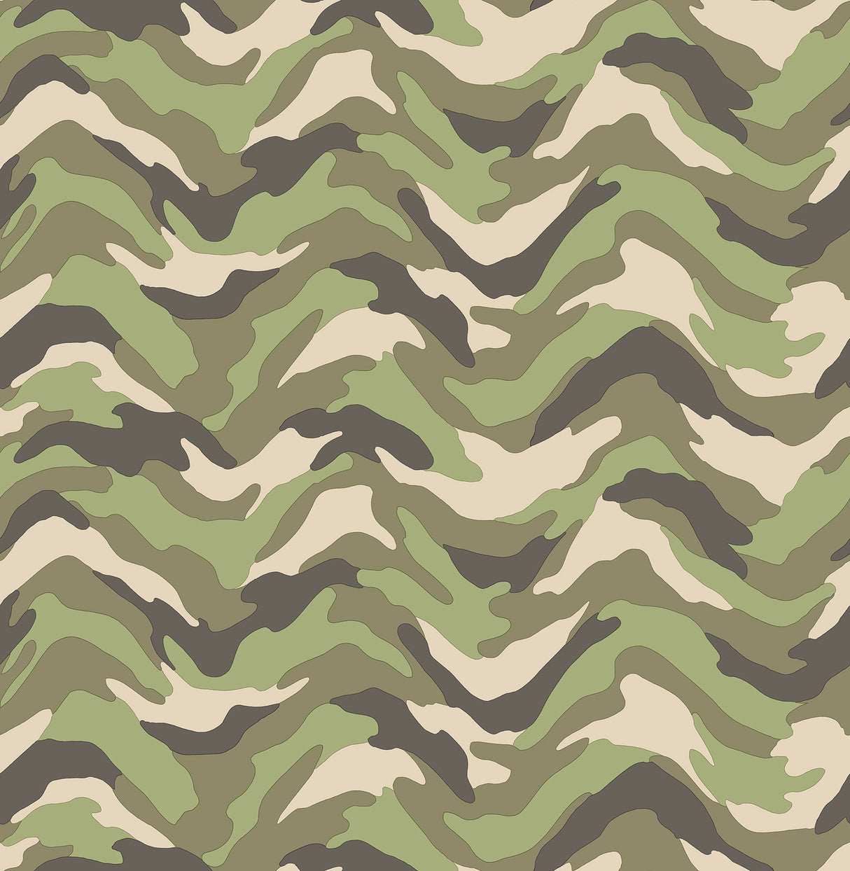 Brewster HN002608 Stealth Green Camo Wave Wallpaper