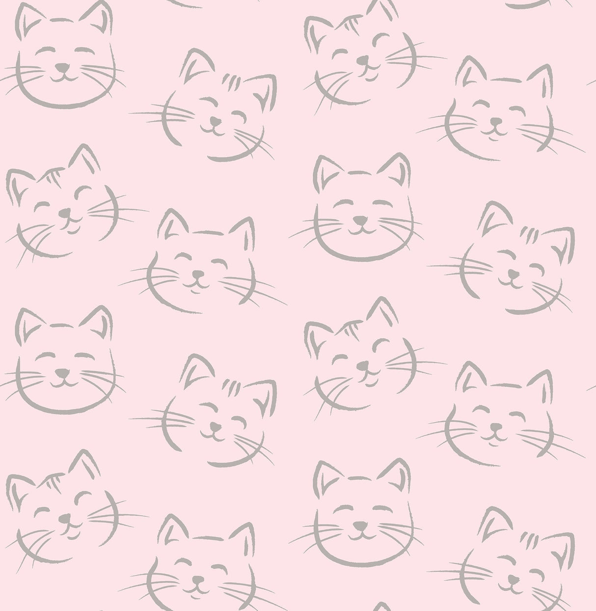 Brewster HN002613 Purr Pink Cat Wallpaper