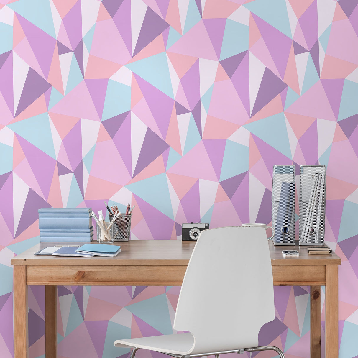 Brewster HN002623 Kline Purple Facet Wallpaper