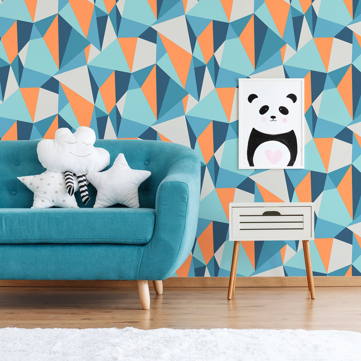 Brewster HN002626 Kline Blue Facet Wallpaper