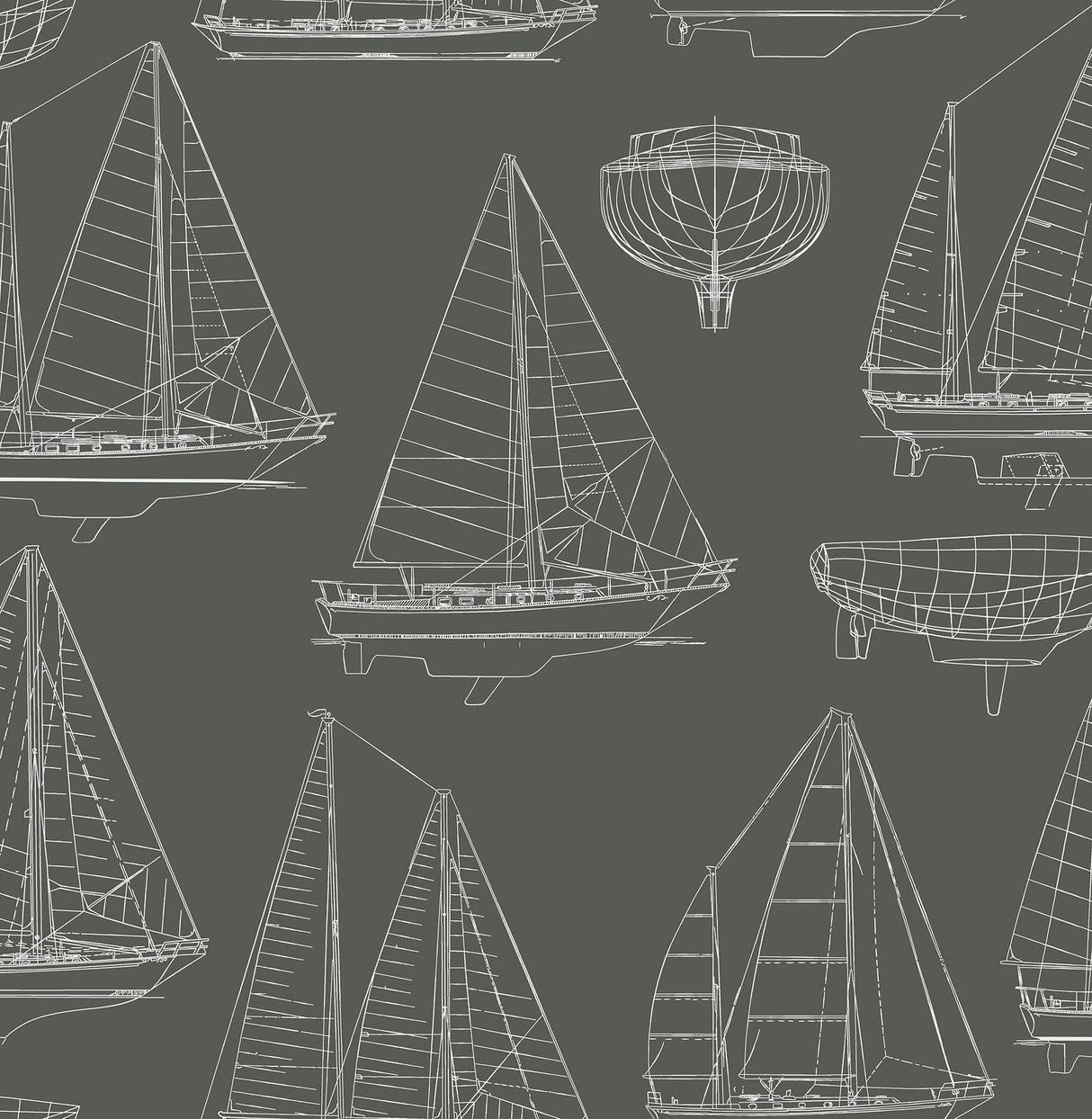 Brewster HN002641 Boone Taupe Shipyard Wallpaper