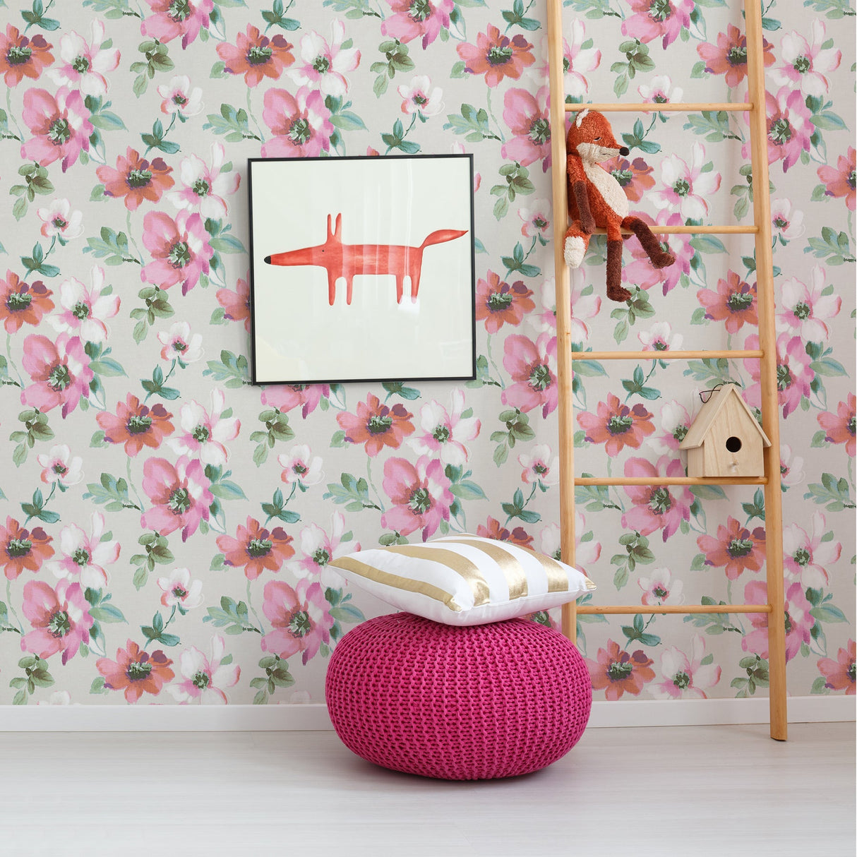 Brewster HN002663 Reign Multicolor Bouquet Wallpaper