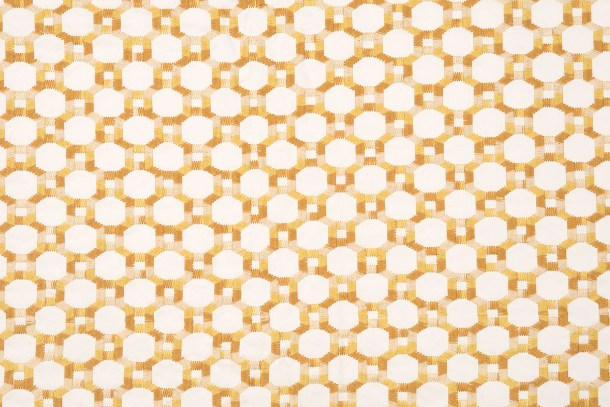 Scalamandre HN 000242014 YELLOW ISLAND TRELLIS Fabric - Eade's Wallpaper
