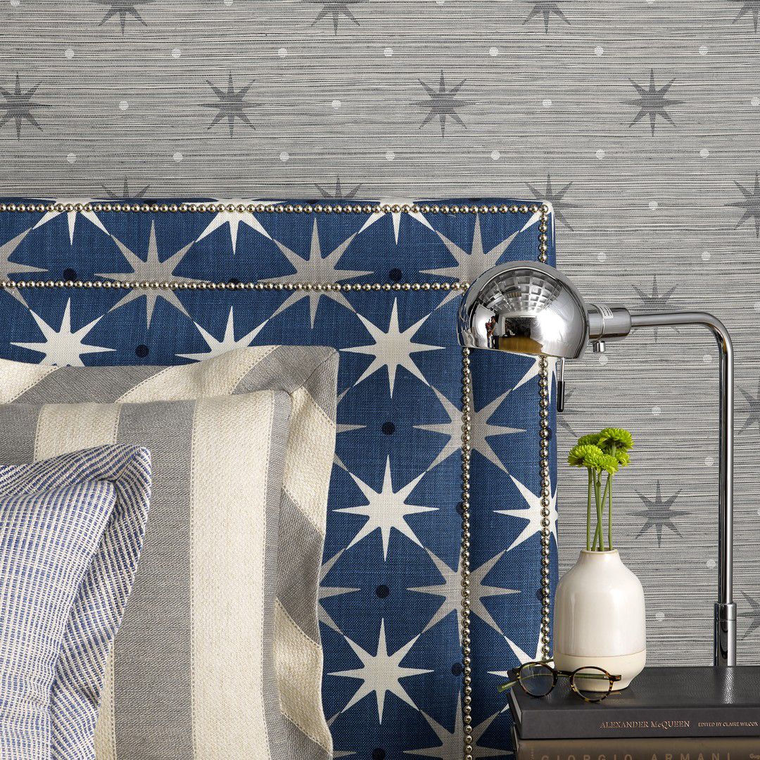 Scalamandre HN 000442023 NAVY STAR POWER Fabric - Eade's Wallpaper