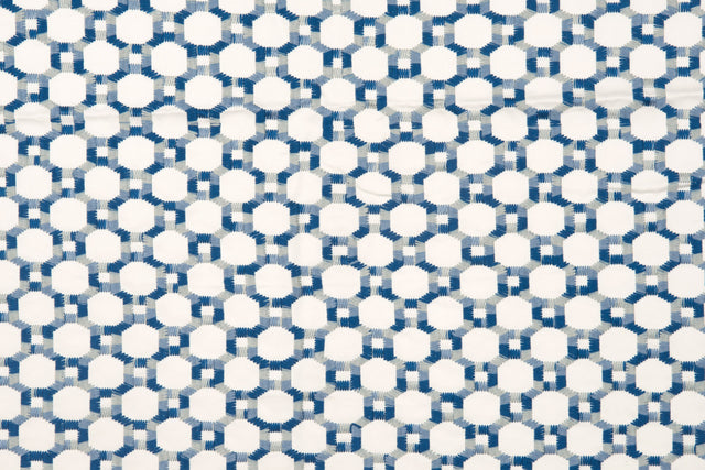 Scalamandre HN 000742014 BLUE ISLAND TRELLIS Fabric - Eade's Wallpaper