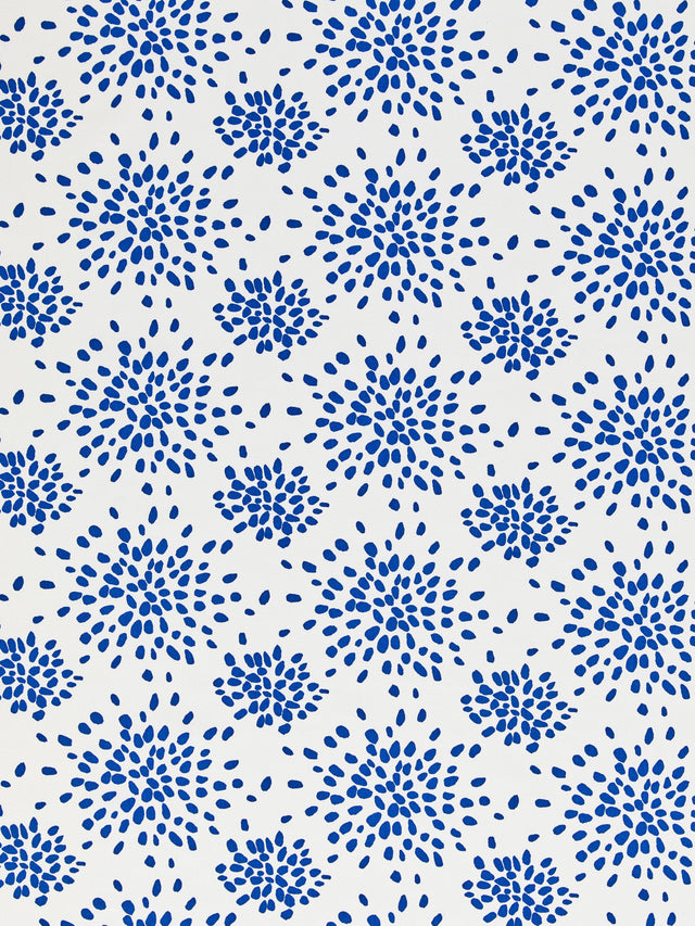 Scalamandre HN 000BF1020 BLUE ON WHITE FIREWORKS COTTON PRINT Fabric - Eade's Wallpaper