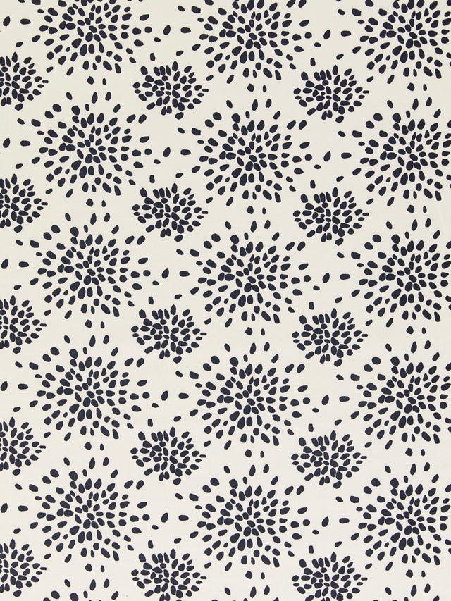 Scalamandre HN 000EF1020 BLACK ON OFF-WHITE FIREWORKS COTTON PRINT Fabric - Eade's Wallpaper