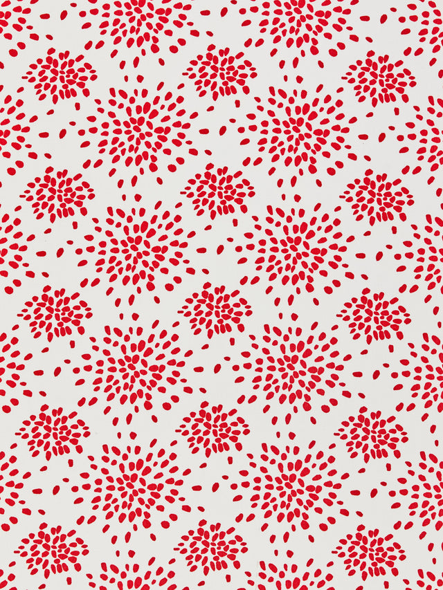 Scalamandre HN 000RF1020 RED ON WHITE FIREWORKS COTTON PRINT Fabric - Eade's Wallpaper