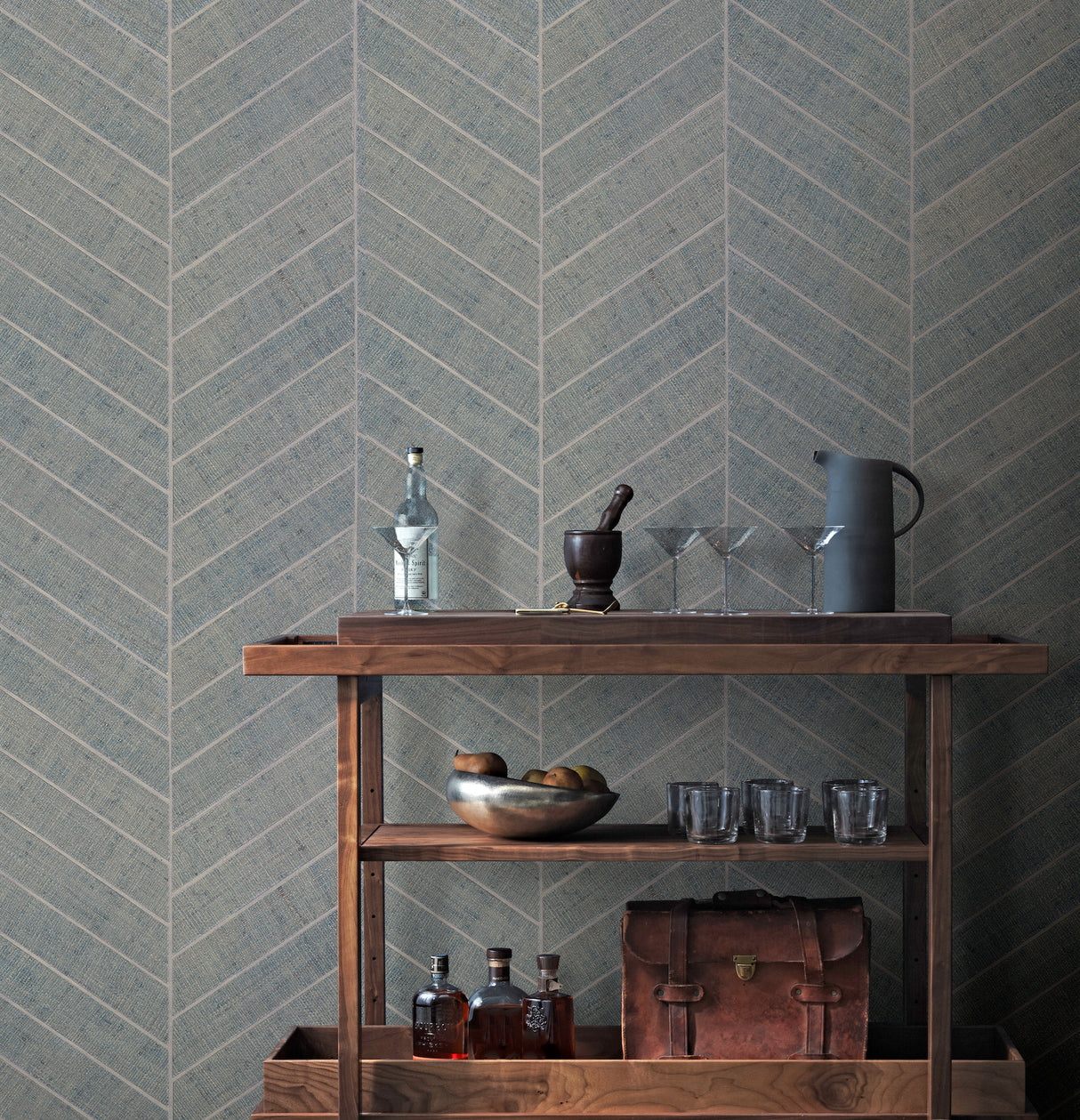 York HO2106 Atelier Herringbone Light Grey Wallpaper