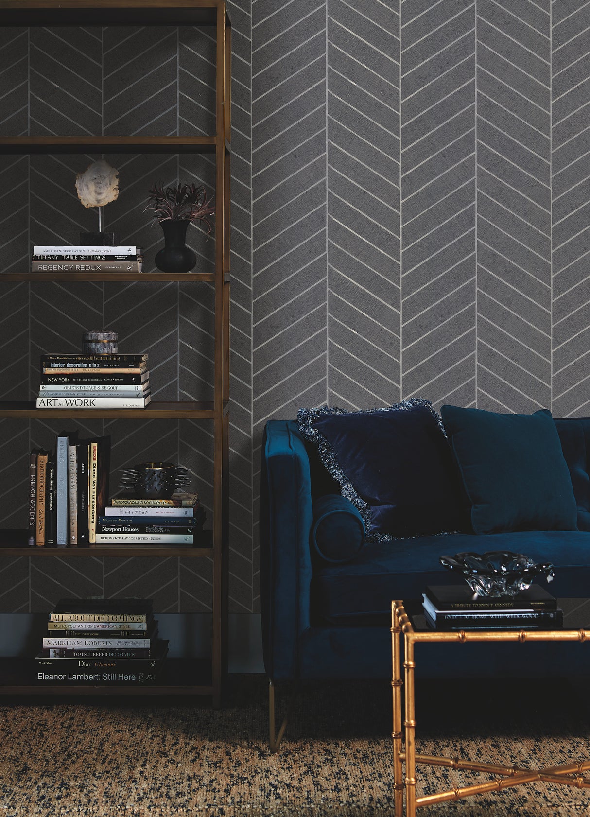 York HO2107 Atelier Herringbone Dark Grey Wallpaper
