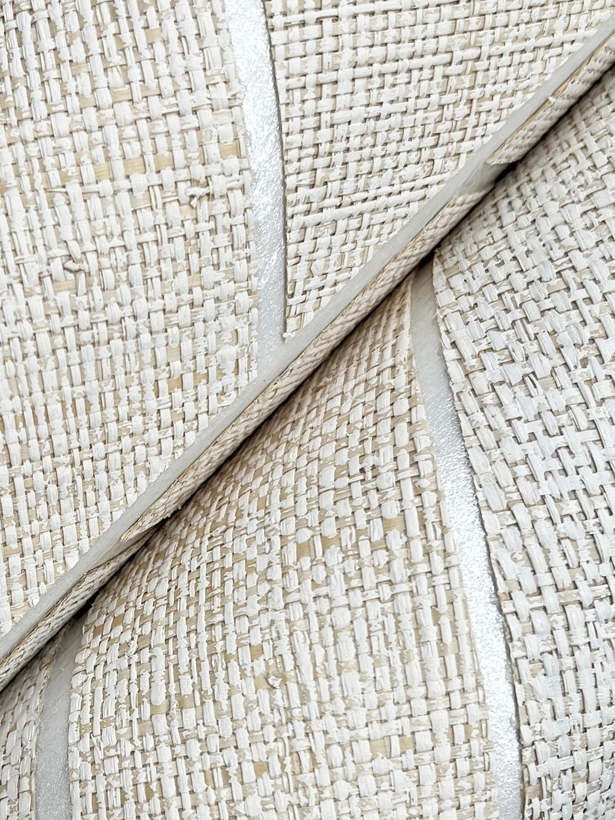 York HO2108GV Atelier Herringbone White Wallpaper