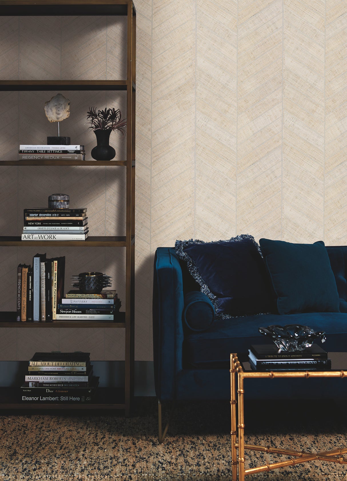 York HO2108 Atelier Herringbone White Wallpaper