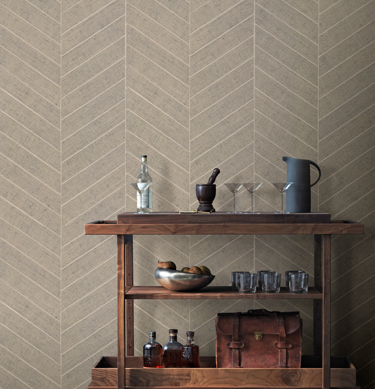 York HO2109 Atelier Herringbone Off White Wallpaper