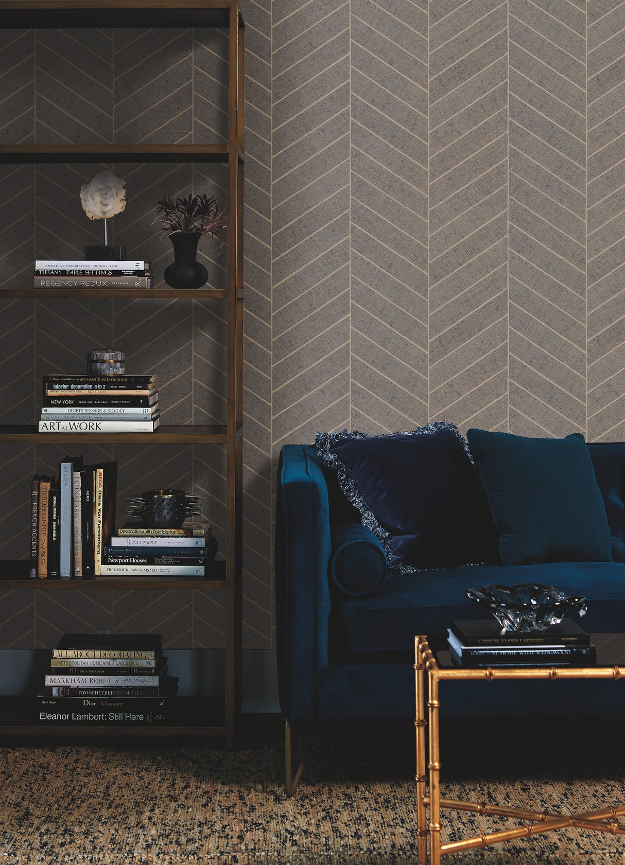 York HO2110 Atelier Herringbone Grey Wallpaper