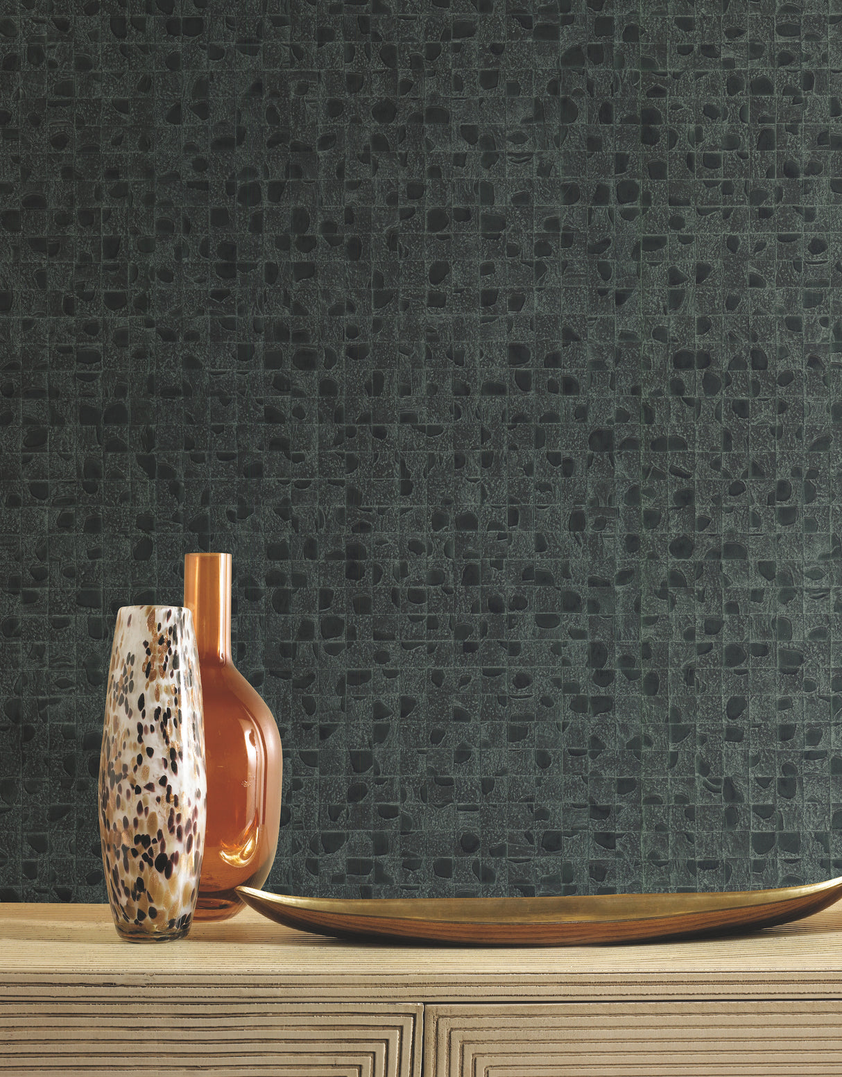 York HO2116 Leather Lux Dark Green Wallpaper