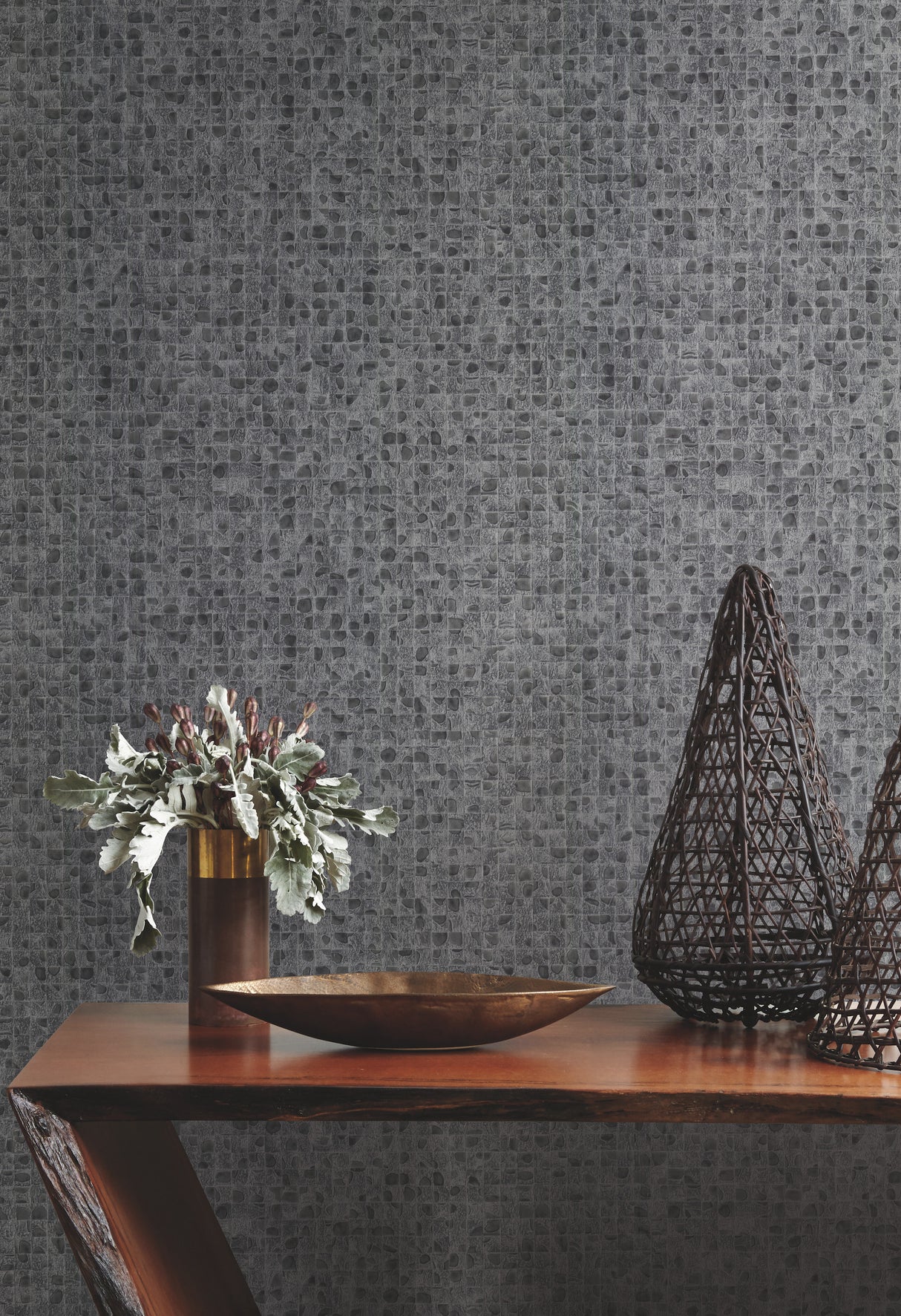 York HO2119 Leather Lux Grey Wallpaper