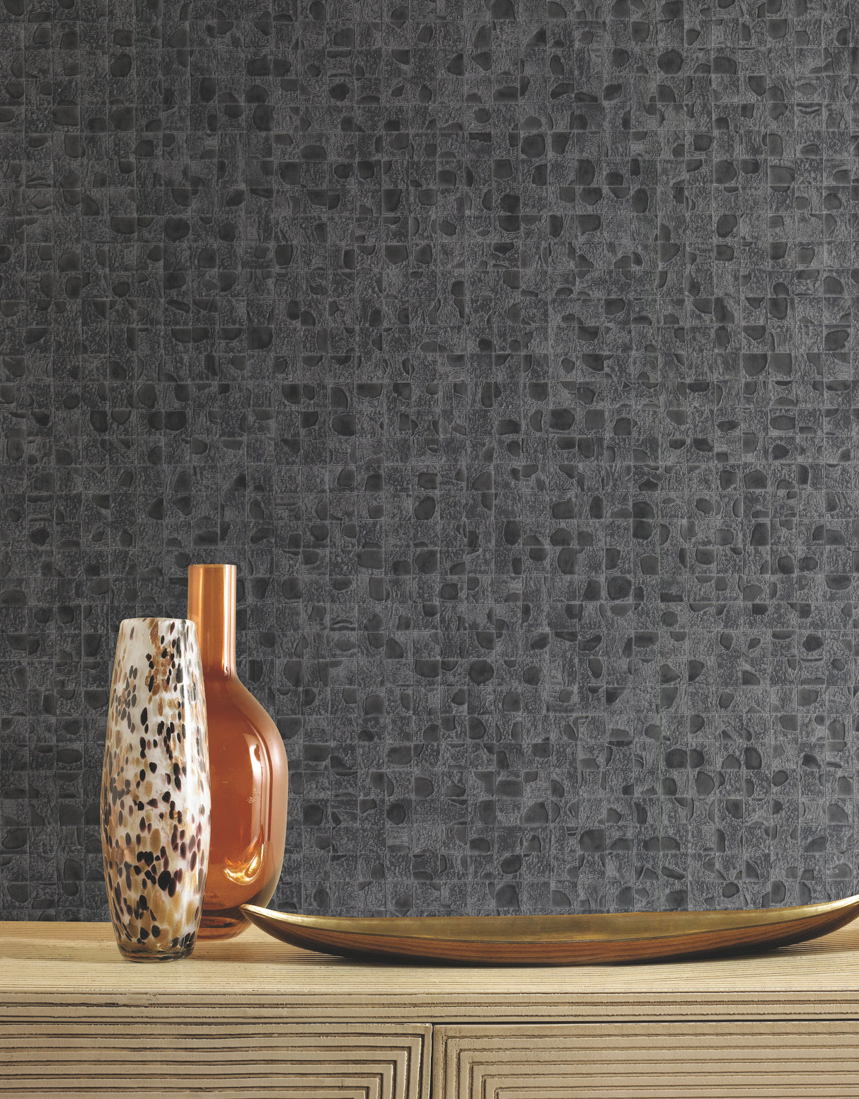 York HO2119 Leather Lux Grey Wallpaper