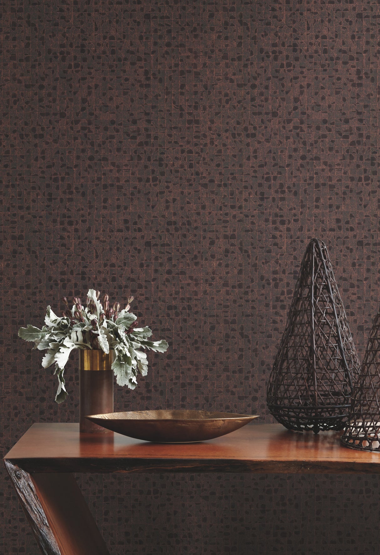 York HO2120 Leather Lux Brown Wallpaper
