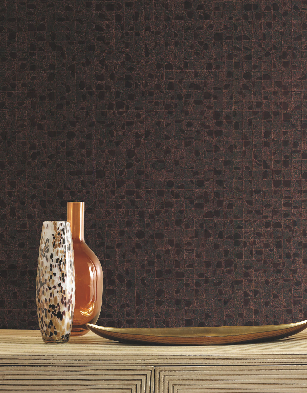 York HO2120 Leather Lux Brown Wallpaper