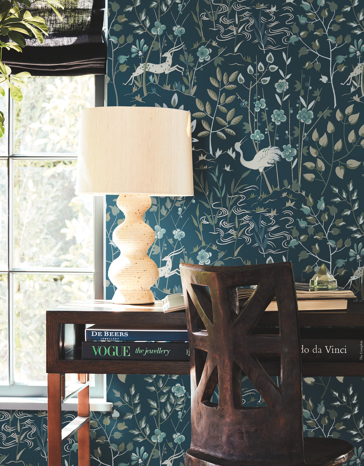 York HO2128 Aspen Dark Blue Wallpaper