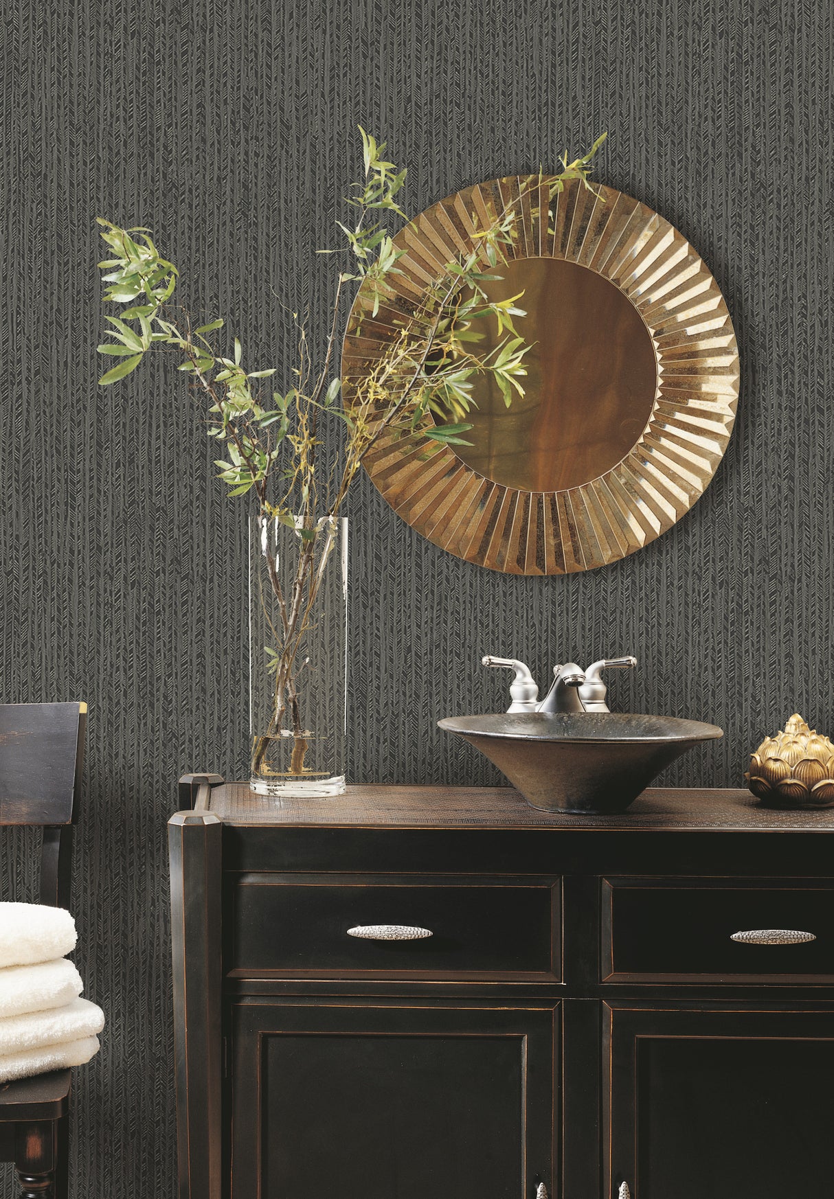 York HO2139 Feather Fletch Black Wallpaper