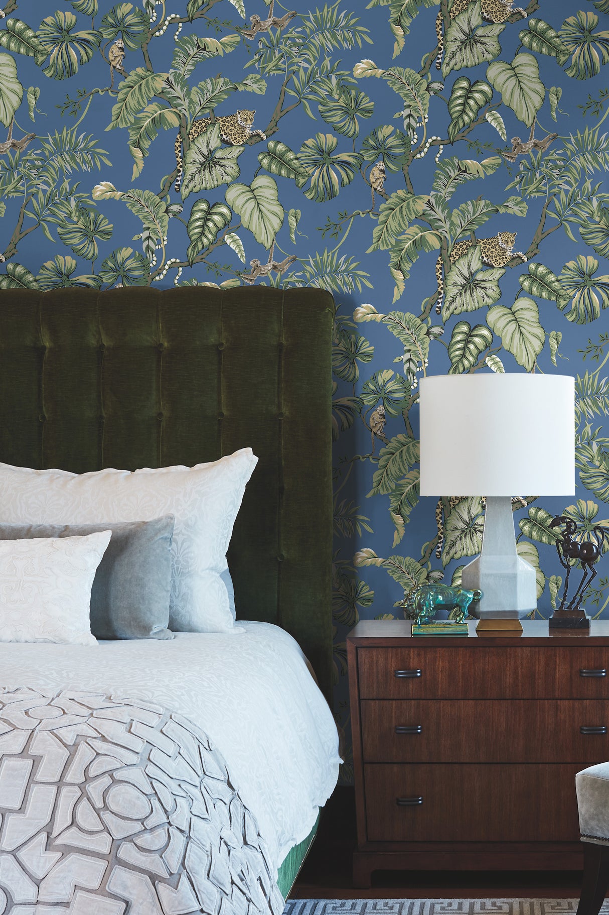 York HO2141 Jungle Cat Blue Wallpaper
