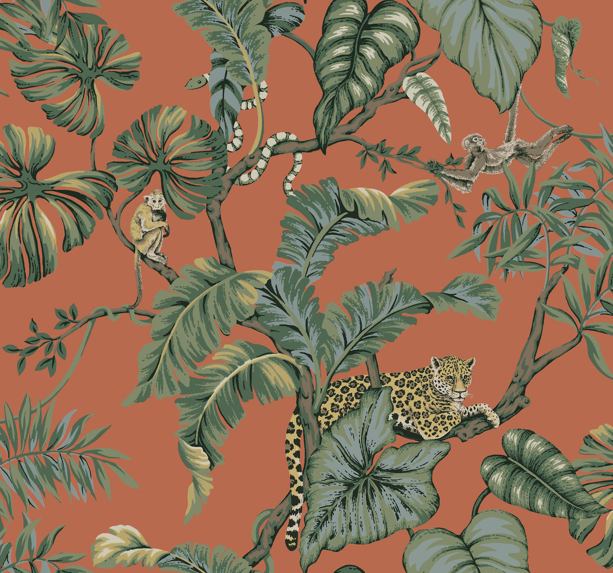 York HO2142 Jungle Cat Orange Wallpaper
