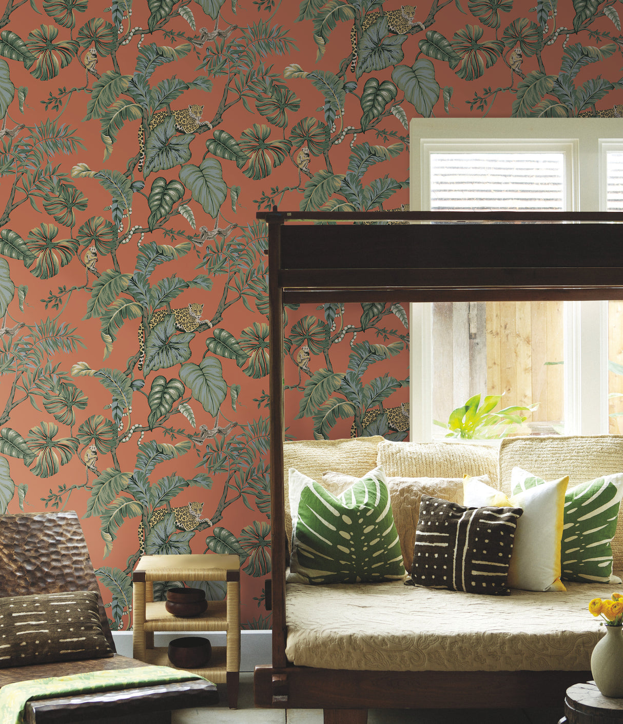 York HO2142 Jungle Cat Orange Wallpaper
