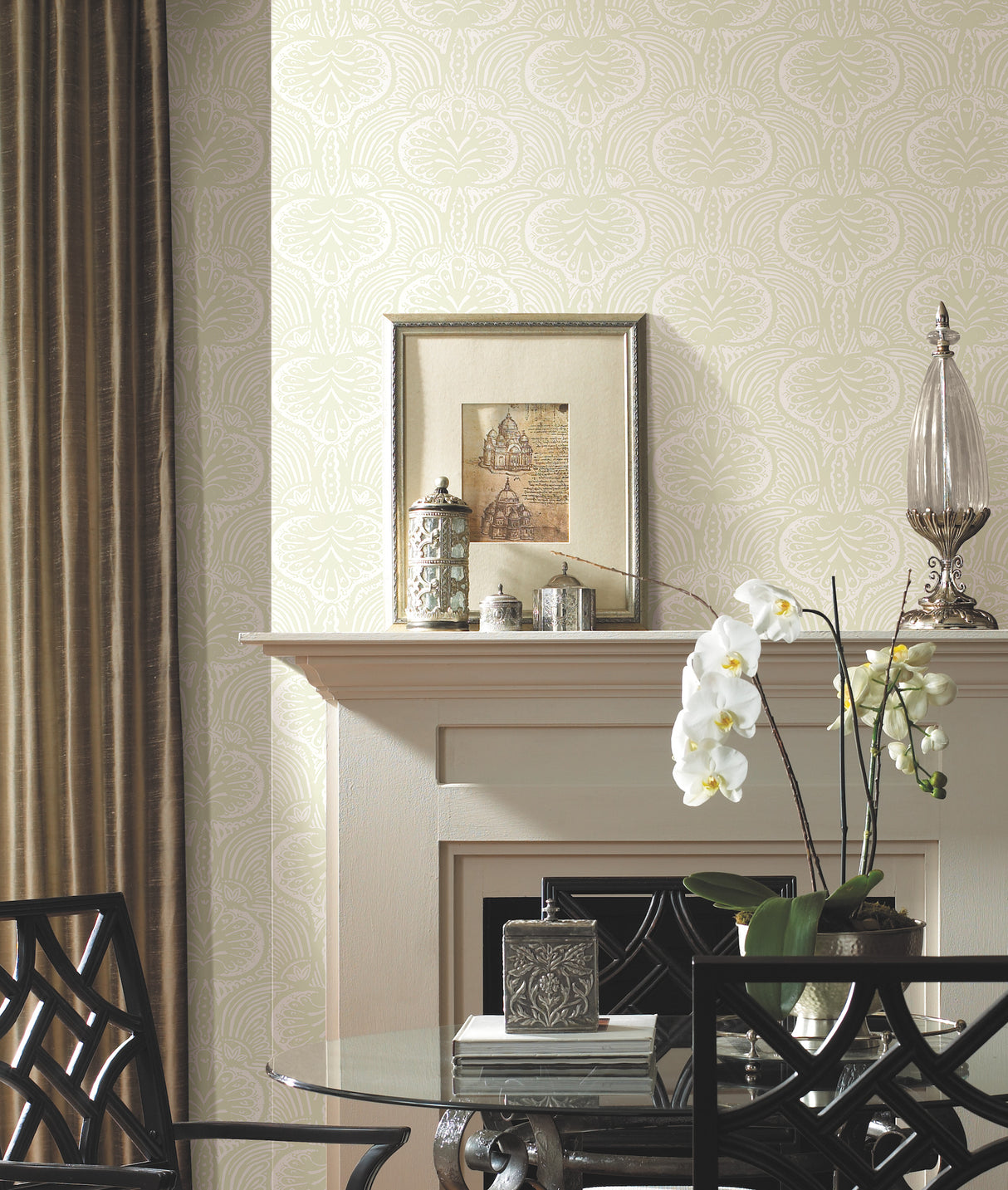 York HO2154 Lotus Palm Beige Wallpaper
