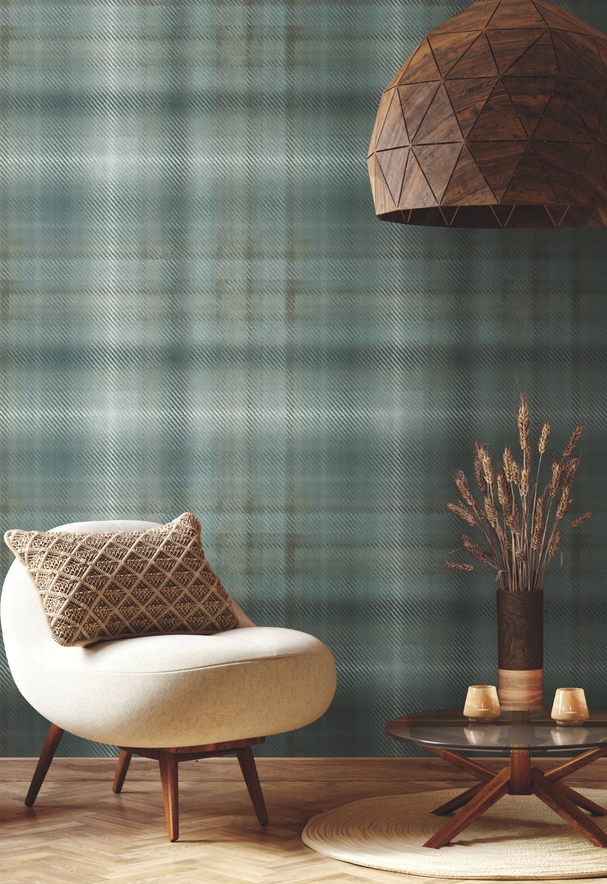 York HO2157 Sterling Plaid Green Wallpaper