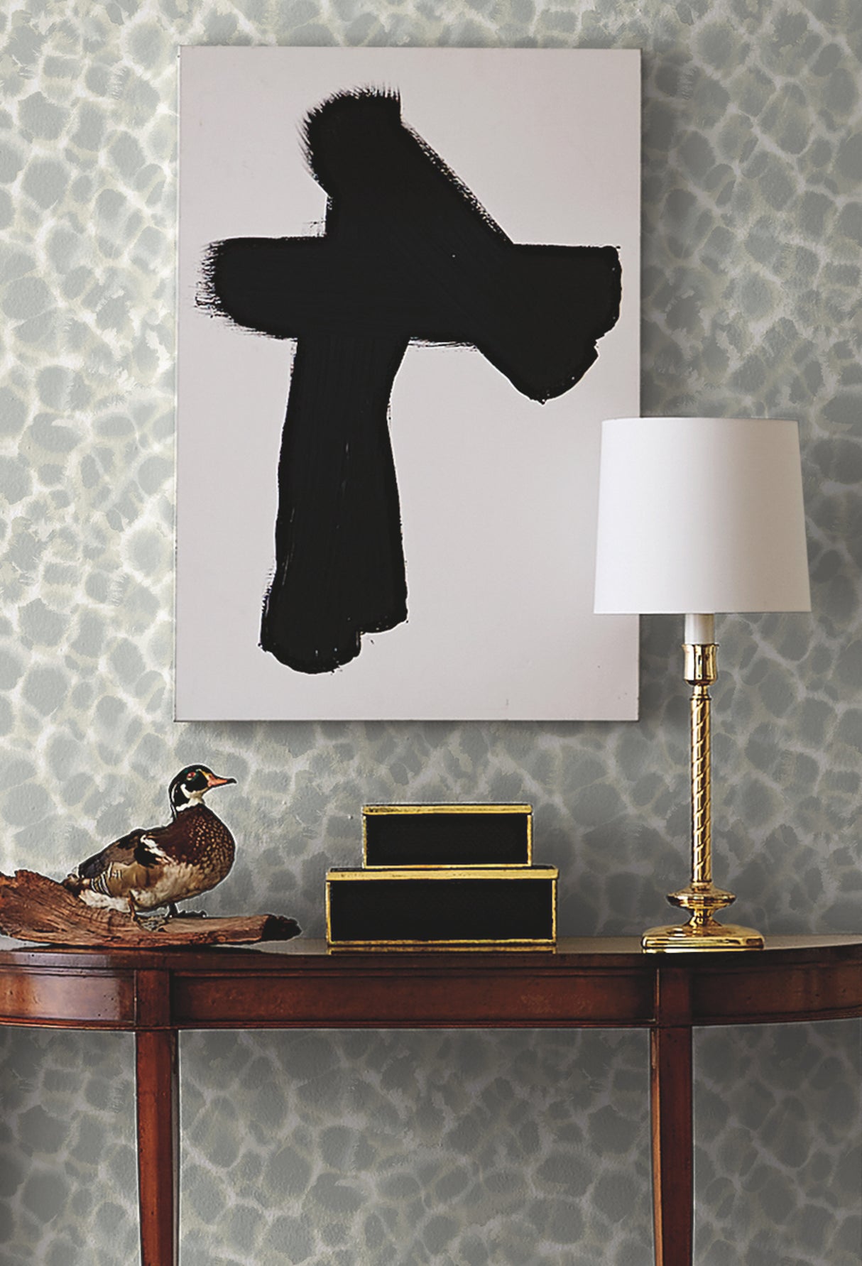 York HO2163 Leopard Rosettes Grey Wallpaper