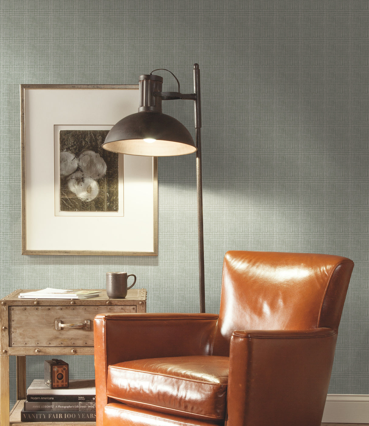 York HO2166 Shirting Plaid Green Wallpaper