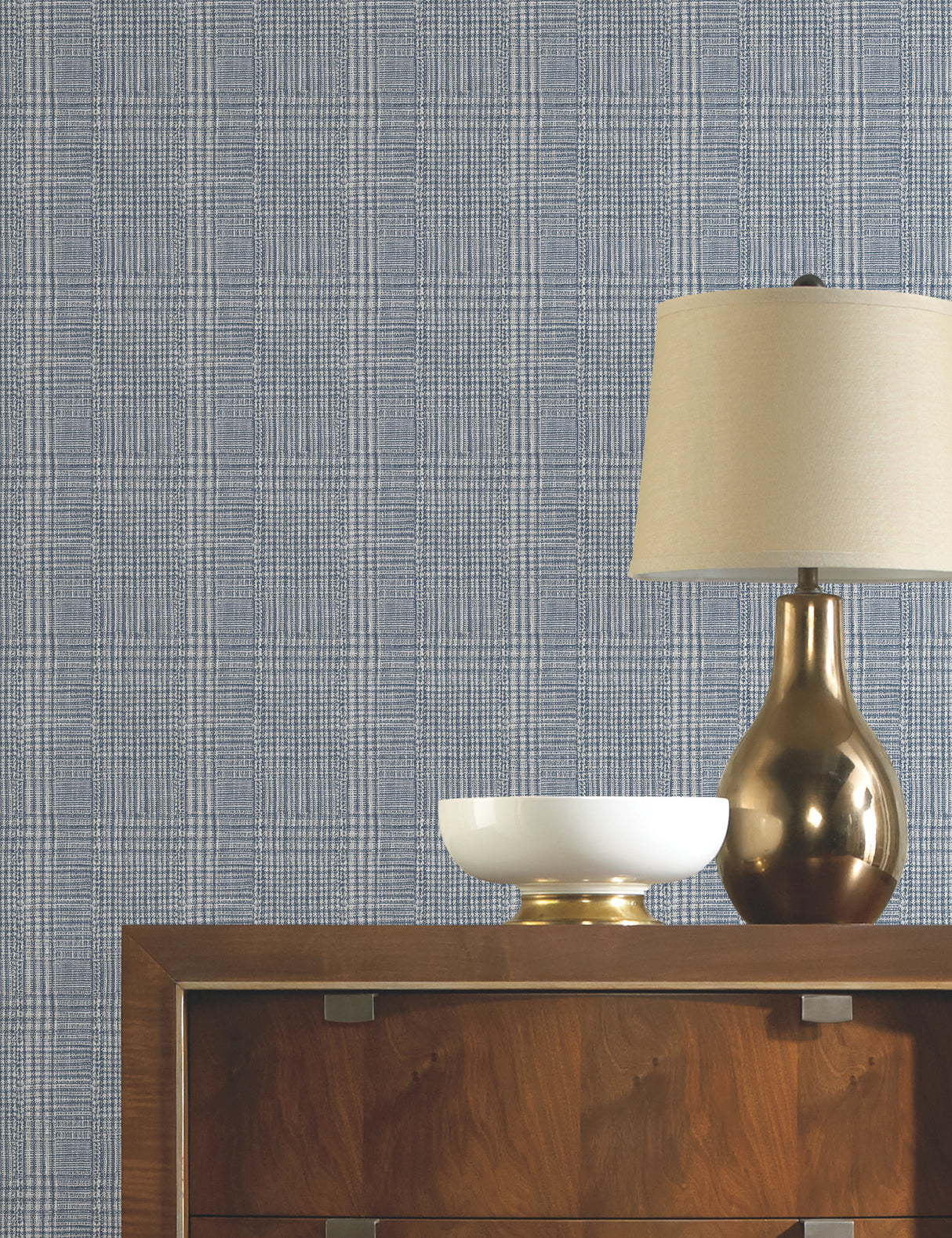 York HO2167 Shirting Plaid Blue Wallpaper