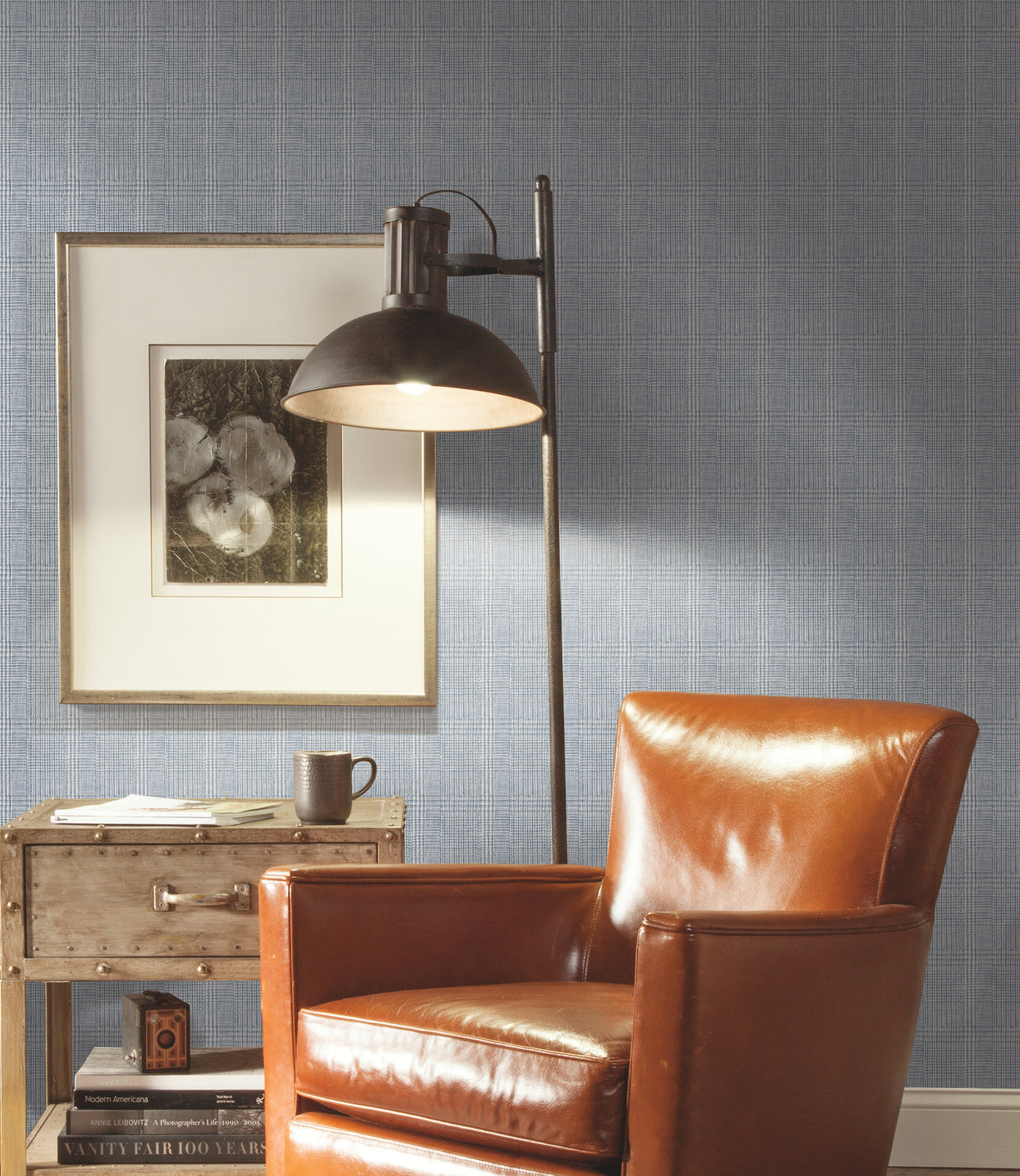 York HO2167 Shirting Plaid Blue Wallpaper