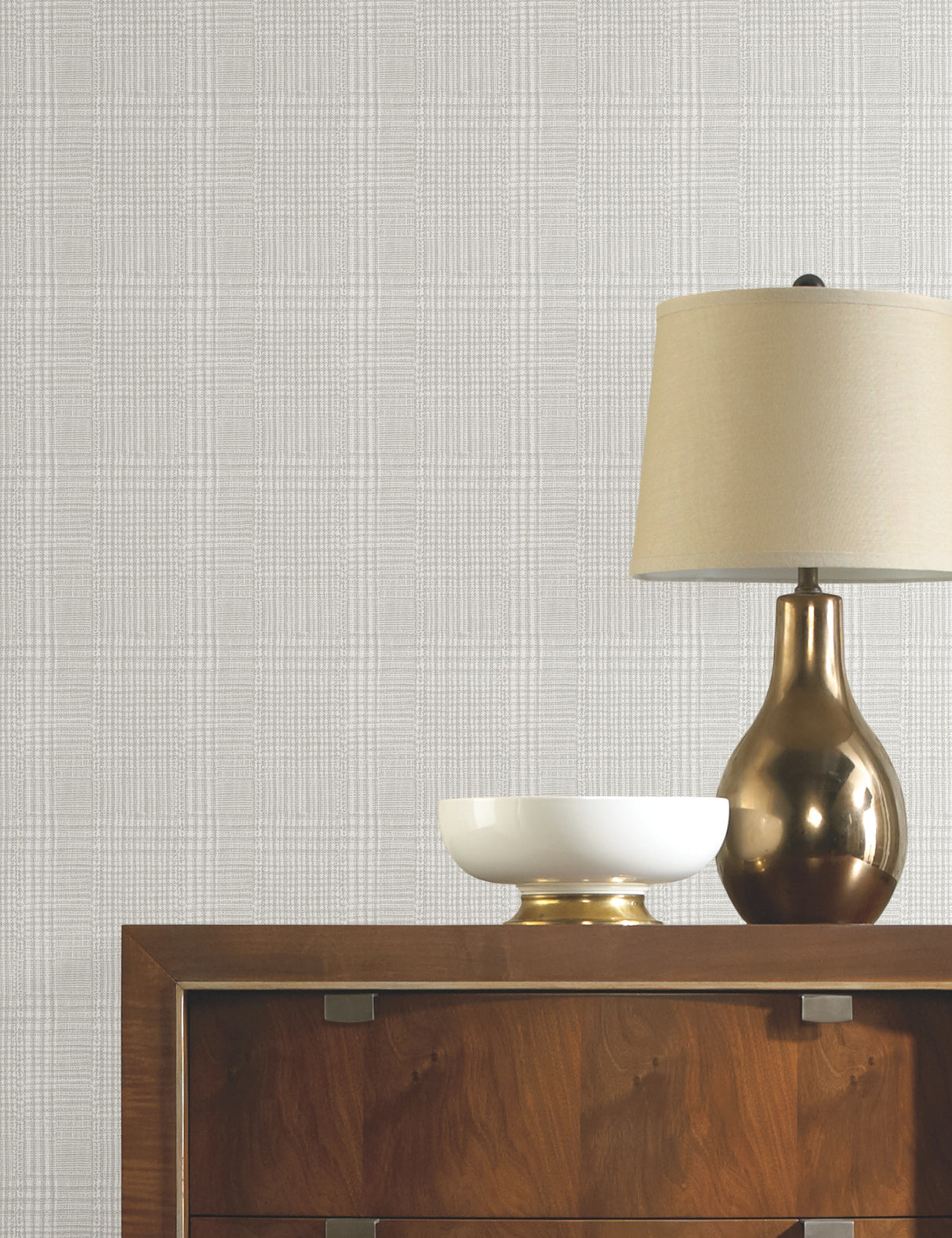 York HO2168 Shirting Plaid Grey Wallpaper