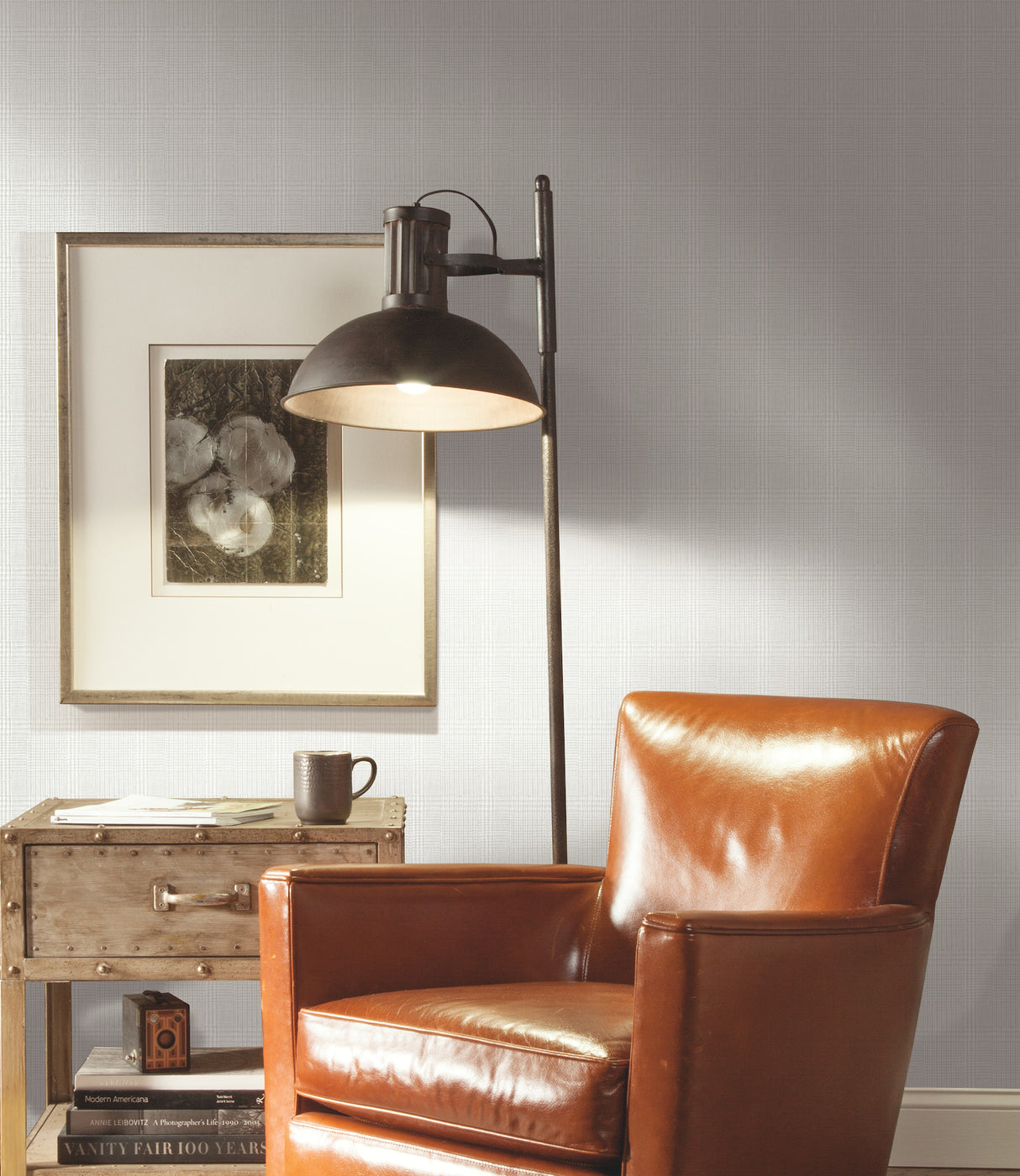 York HO2168 Shirting Plaid Grey Wallpaper