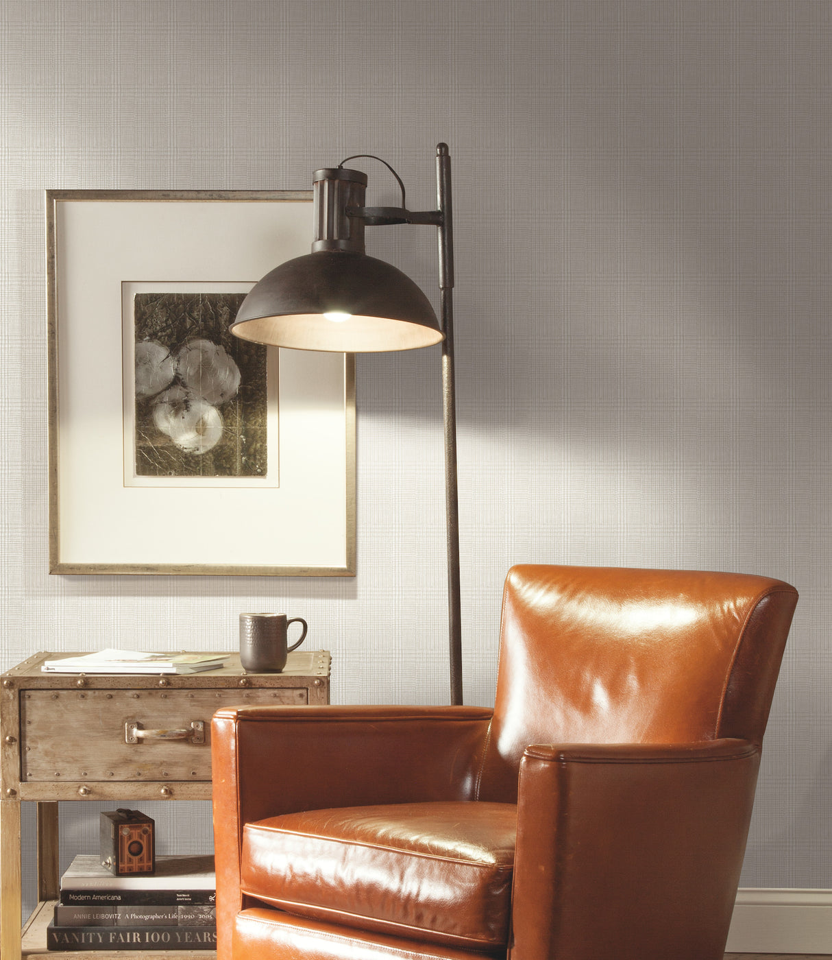 York HO2169 Shirting Plaid Off White Wallpaper