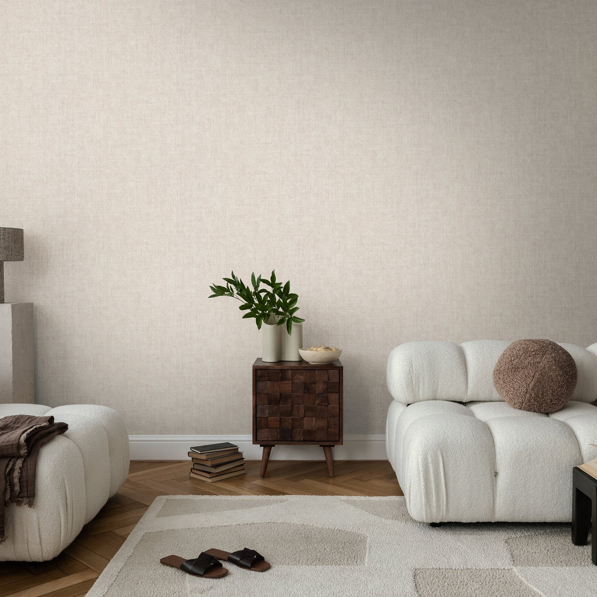 Galerie Havana 2 Plain Texture Beige Wallpaper HV41060