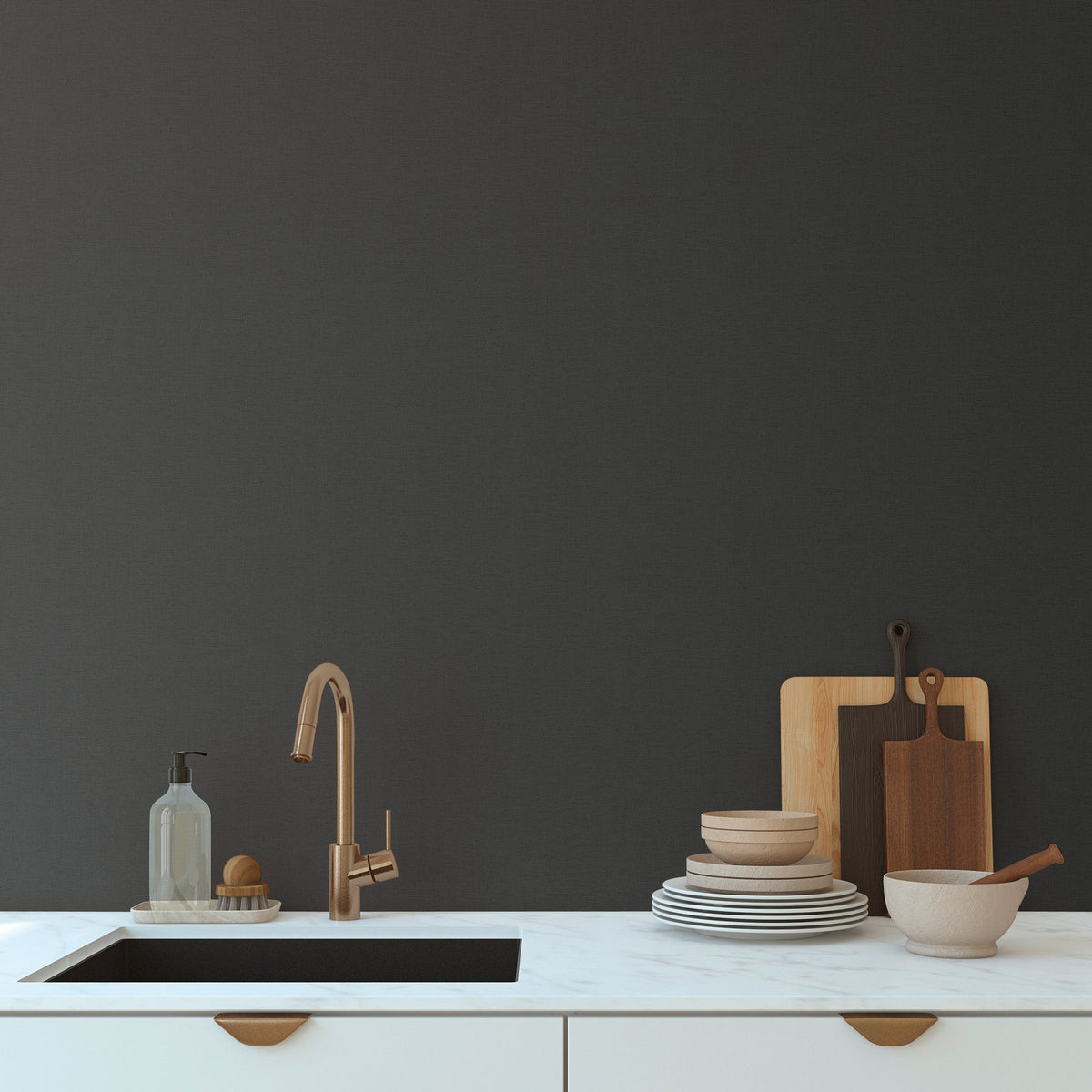 Galerie Havana 2 Plain Texture Black Wallpaper HV41062