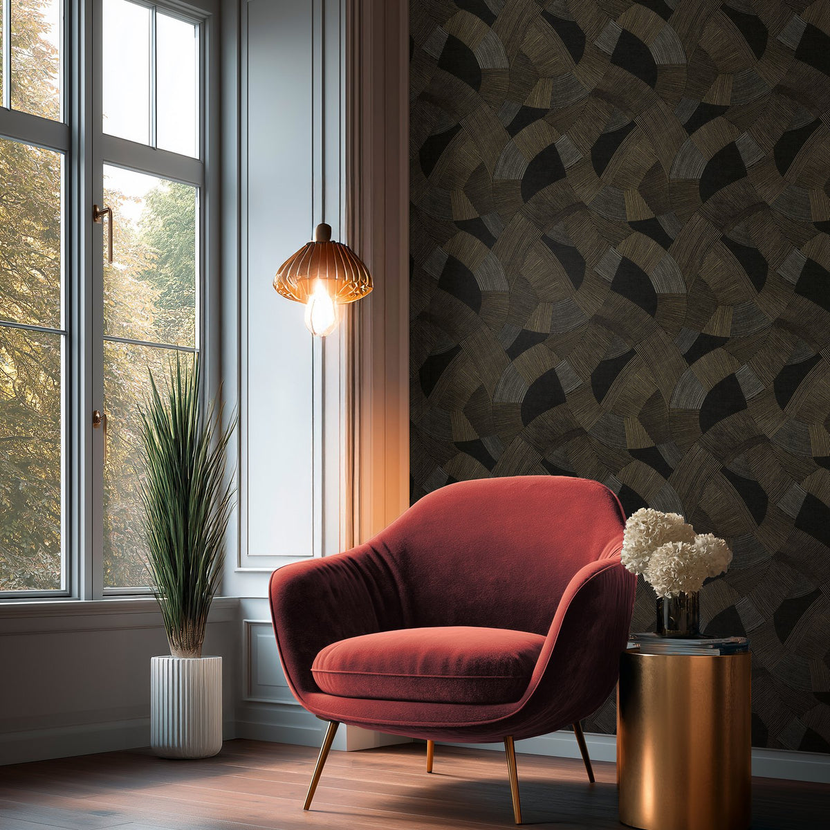 Galerie Havana 2 Geometric Bronze Brown Wallpaper HV41076