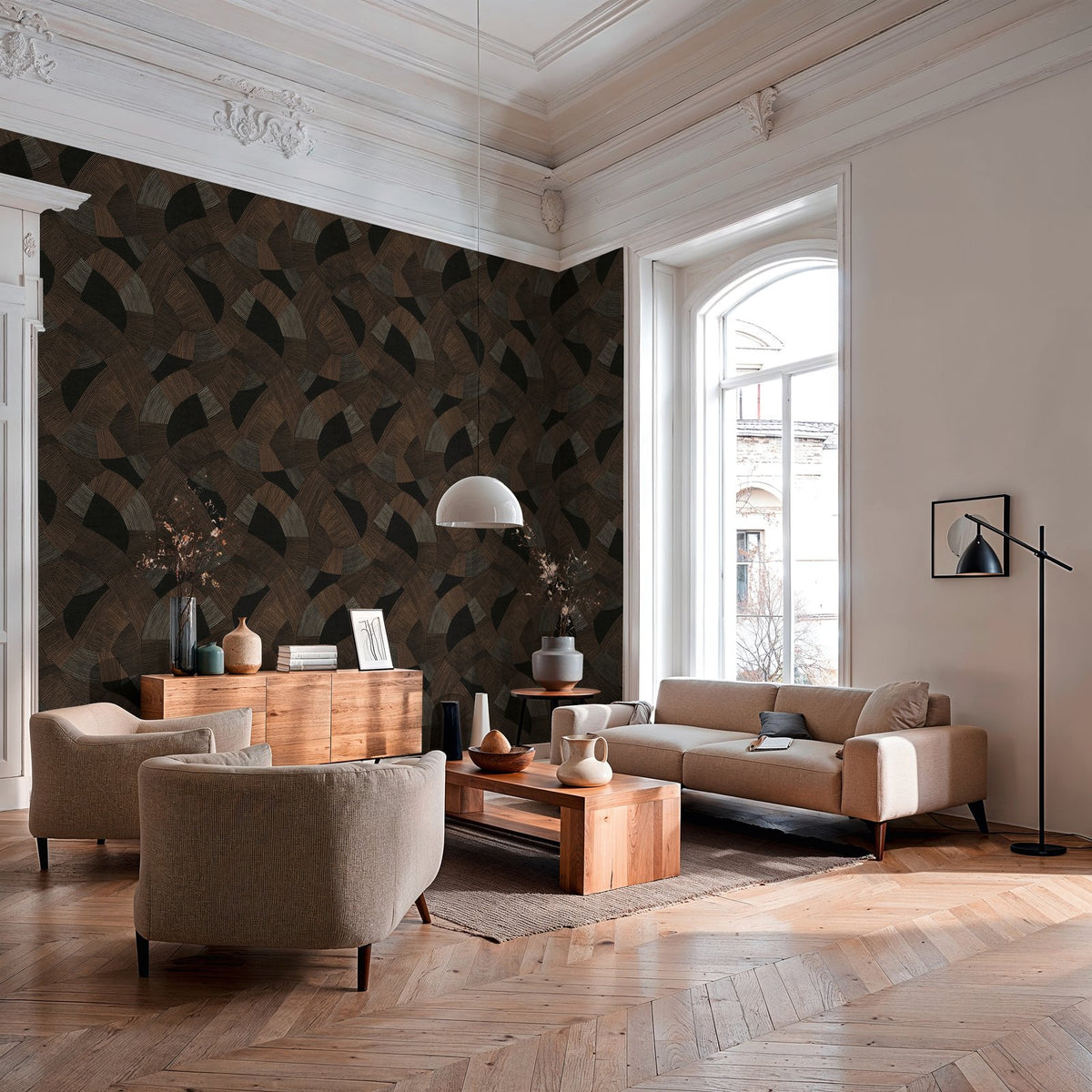 Galerie Havana 2 Geometric Bronze Brown Wallpaper HV41076