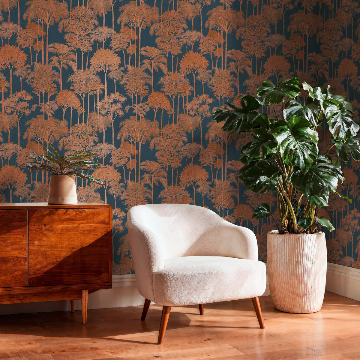Galerie Havana 2 Tree Leaf Blue Wallpaper HV41084