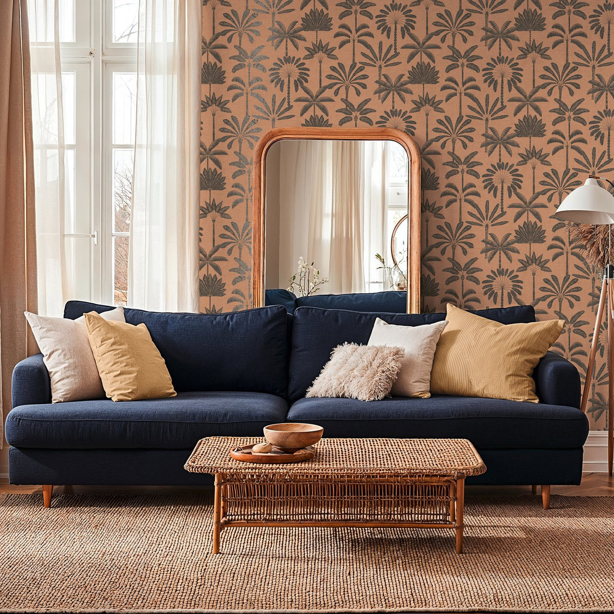 Galerie Havana 2 Tree Leaf Orange Wallpaper HV41088