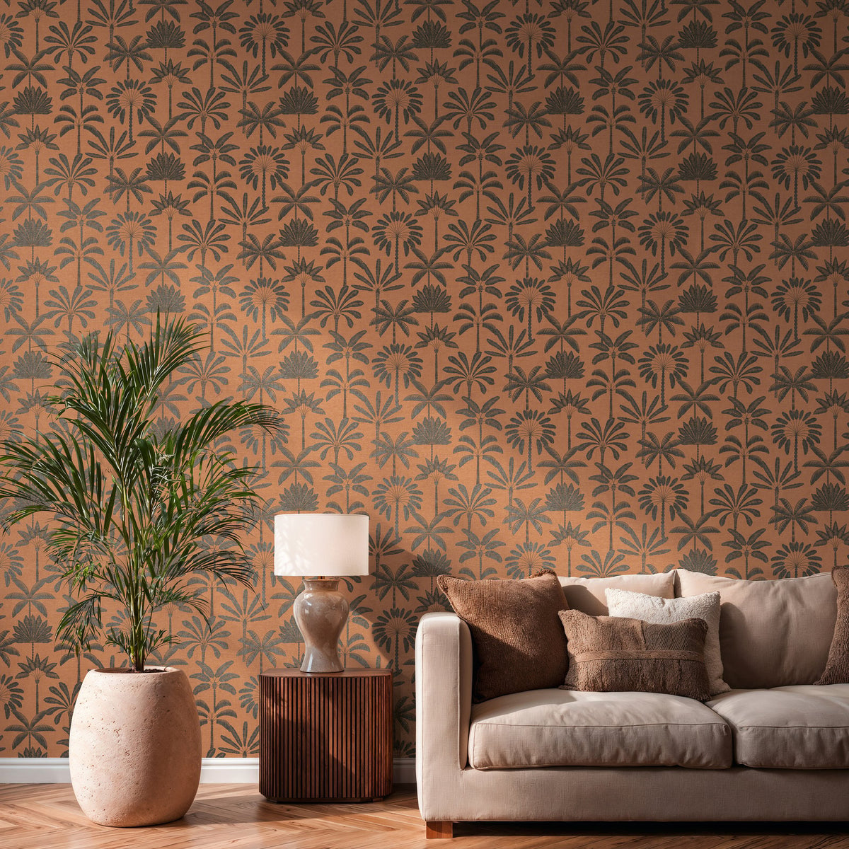 Galerie Havana 2 Tree Leaf Orange Wallpaper HV41088