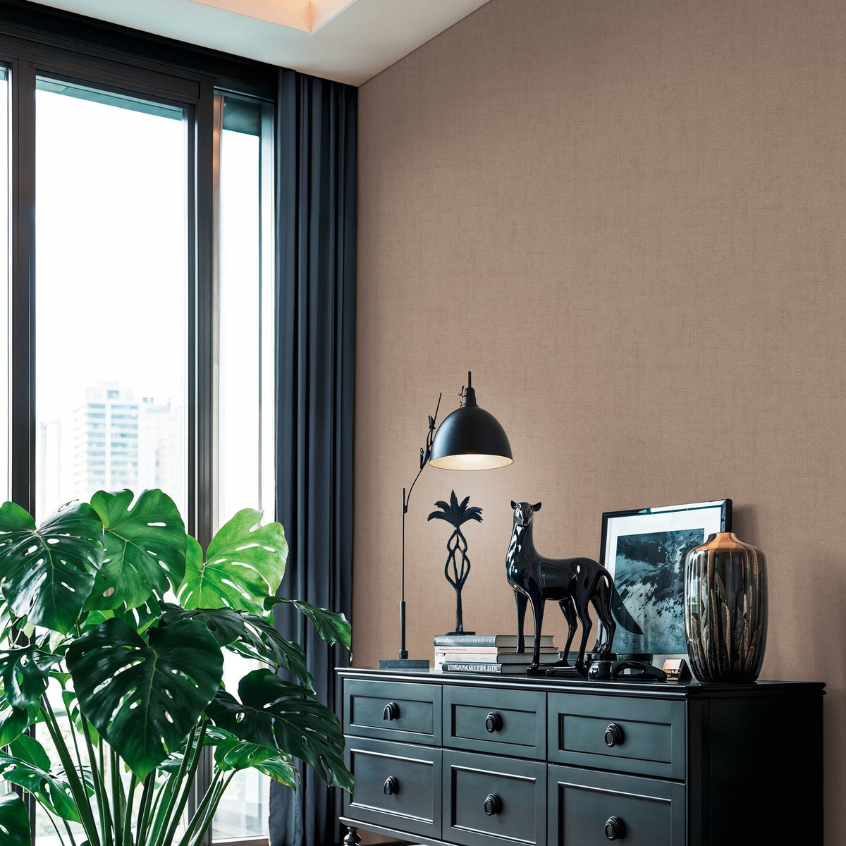 Galerie Havana 2 Plain Texture Bronze Brown Wallpaper HV4109