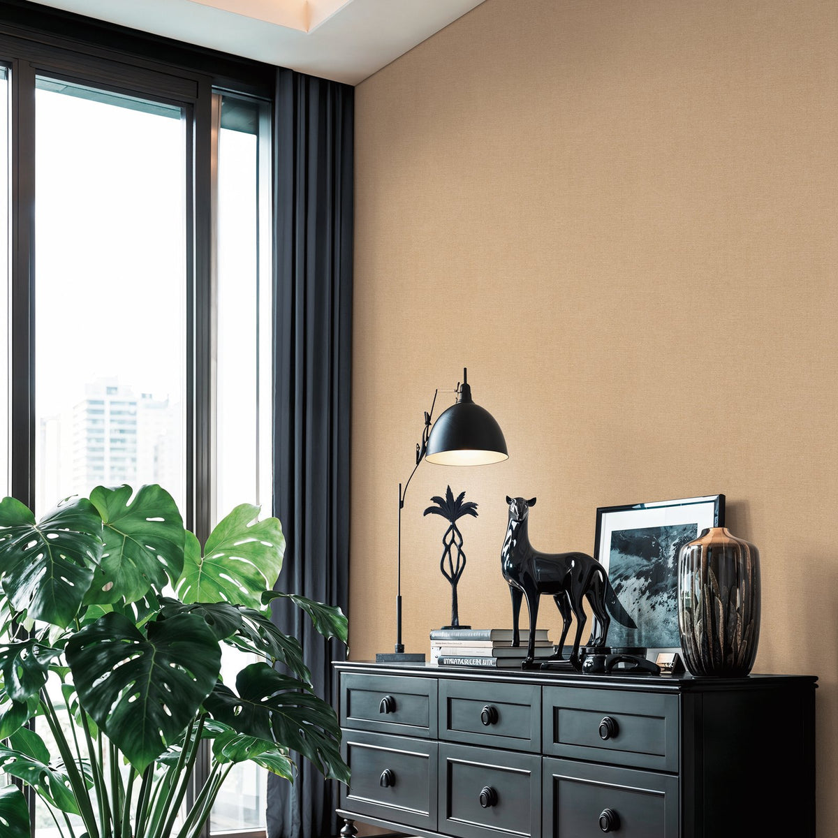 Galerie Havana 2 Plain Texture Orange Wallpaper HV41098
