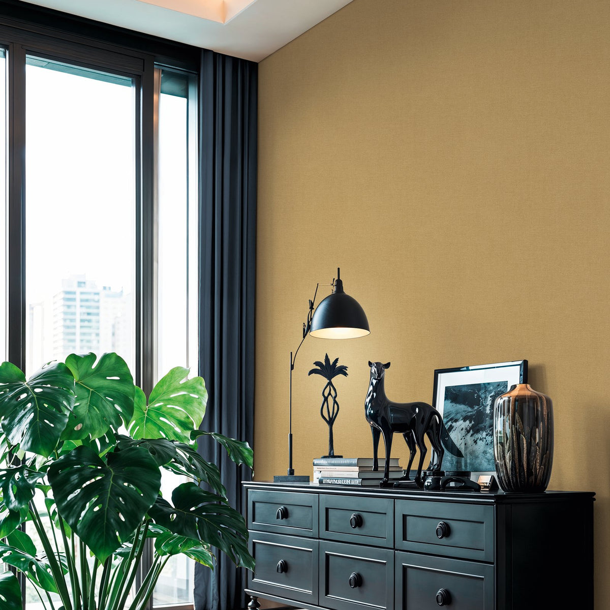 Galerie Havana 2 Plain Texture Yellow Wallpaper HV41104