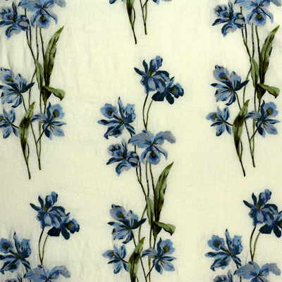 G P & J BAKER J0553.630.0 EDEN EMBROIDERY BLUE Fabric - Eade's Wallpaper