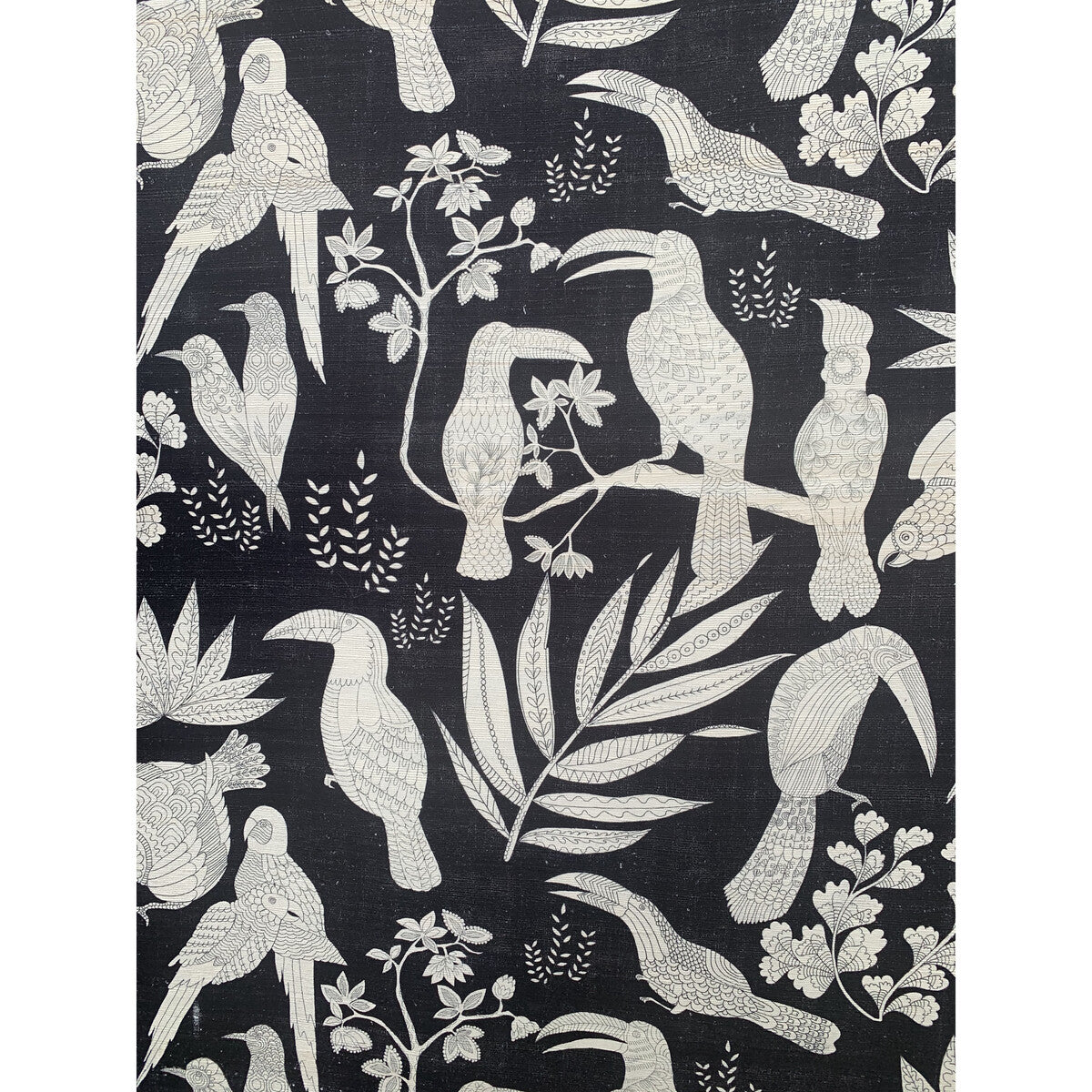 BRUNSCHWIG & FILS JAG-50063.81.0 SILK BIRD EBONY Fabric - Eade's Wallpaper